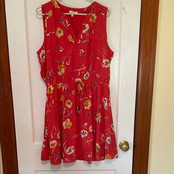 Maurices | Dresses | Maurices Red Floral Dress Fully Lined | Poshmark